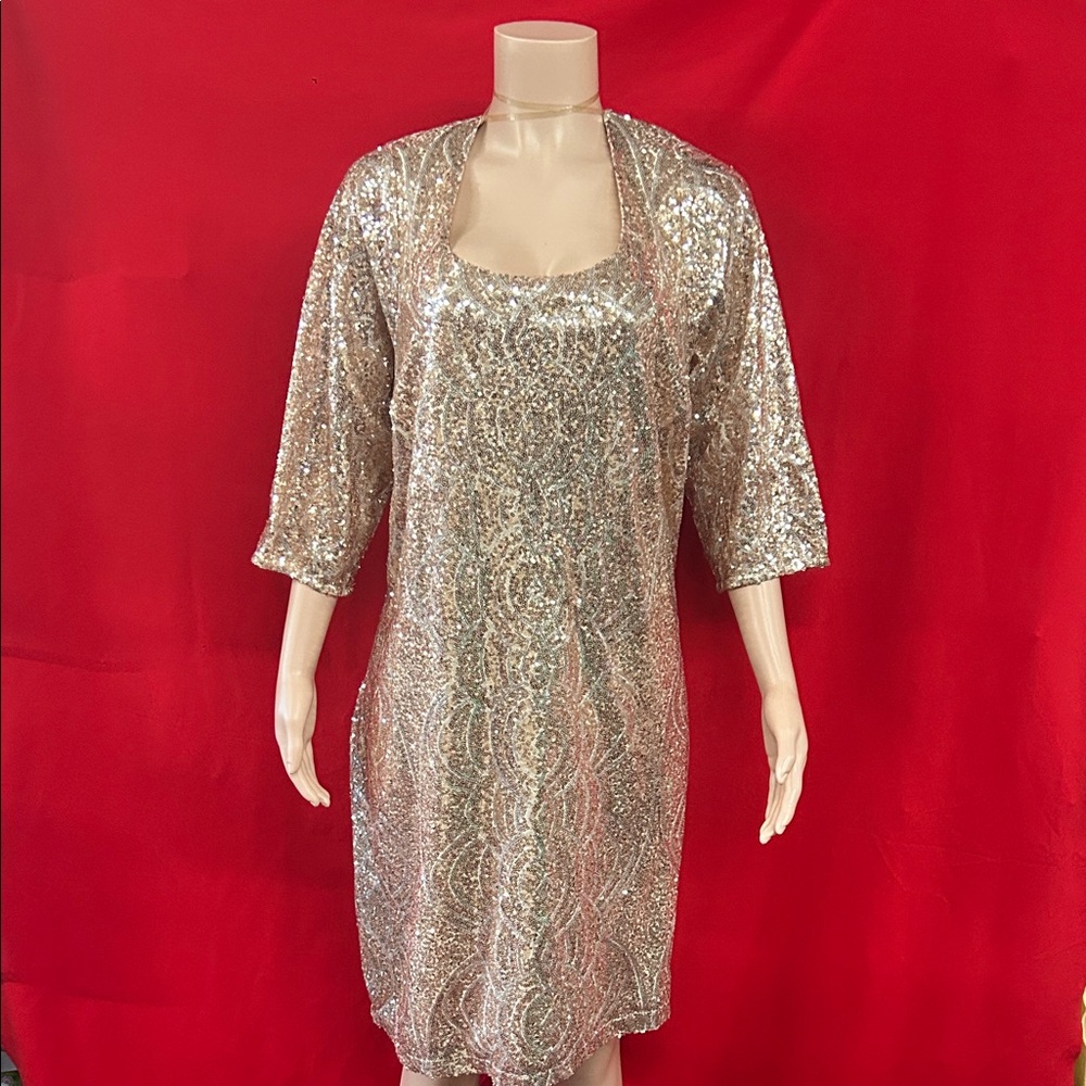 My Michelle Silver Sequin Dress